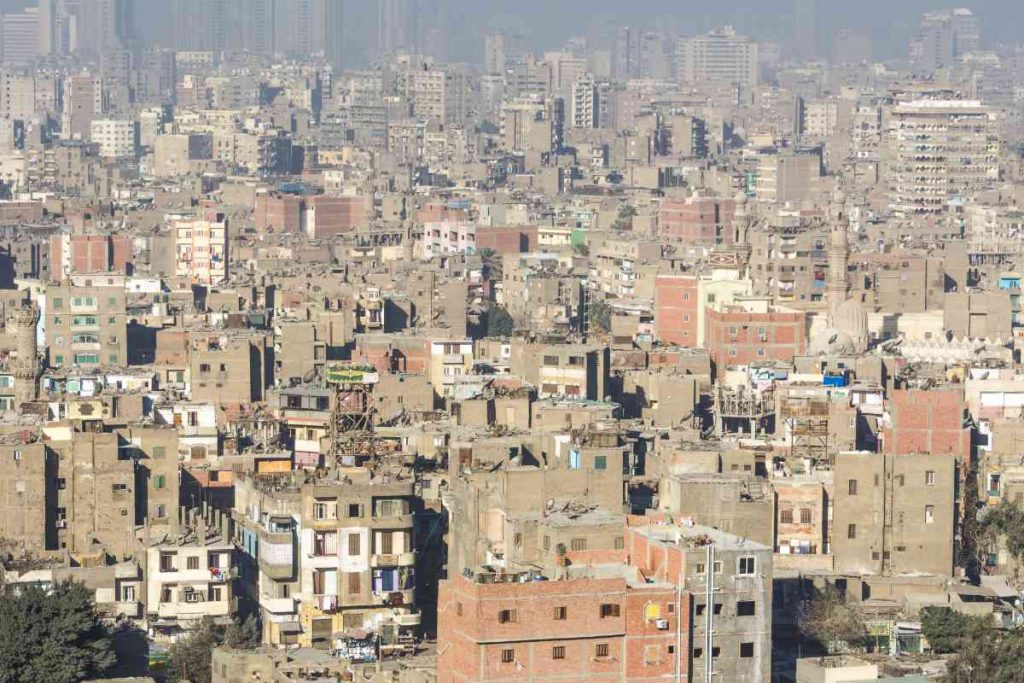 Highly dense urban megacity of Cairo